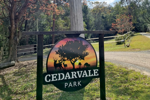 Cedarvale Park Campground Entrance Sign